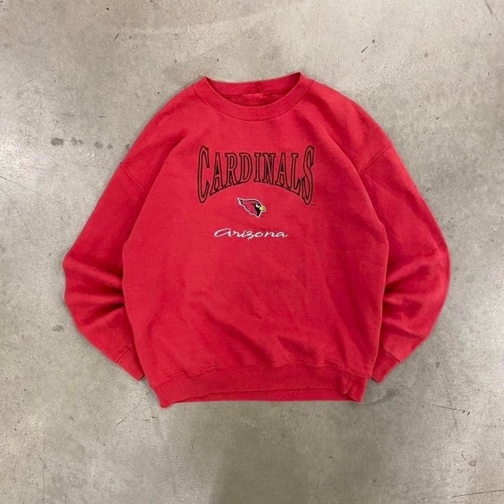 Vintage 90s Arizona Cardinals NFL Red Crewneck Sweatshirt Size L